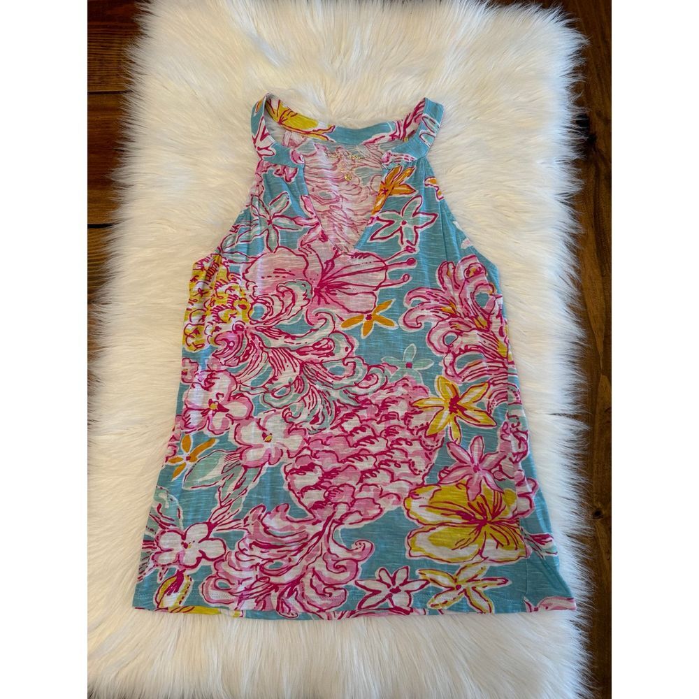 Lilly‎ Pulitzer Arya Tank Top Breakwater Blue Size XS
